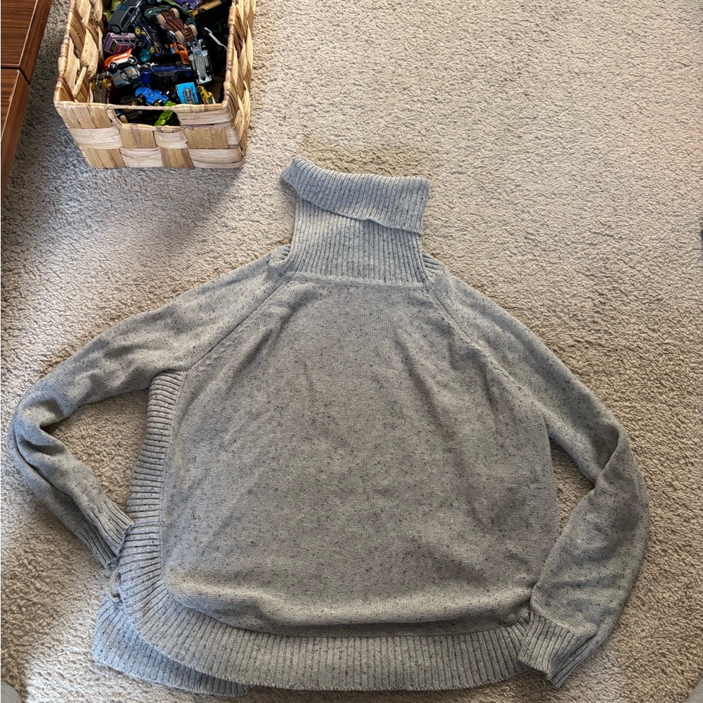 Seraphine Maternity Light Gray Cowl Neck Sweater- small